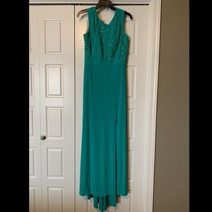 Evening Gown with lace top and slit